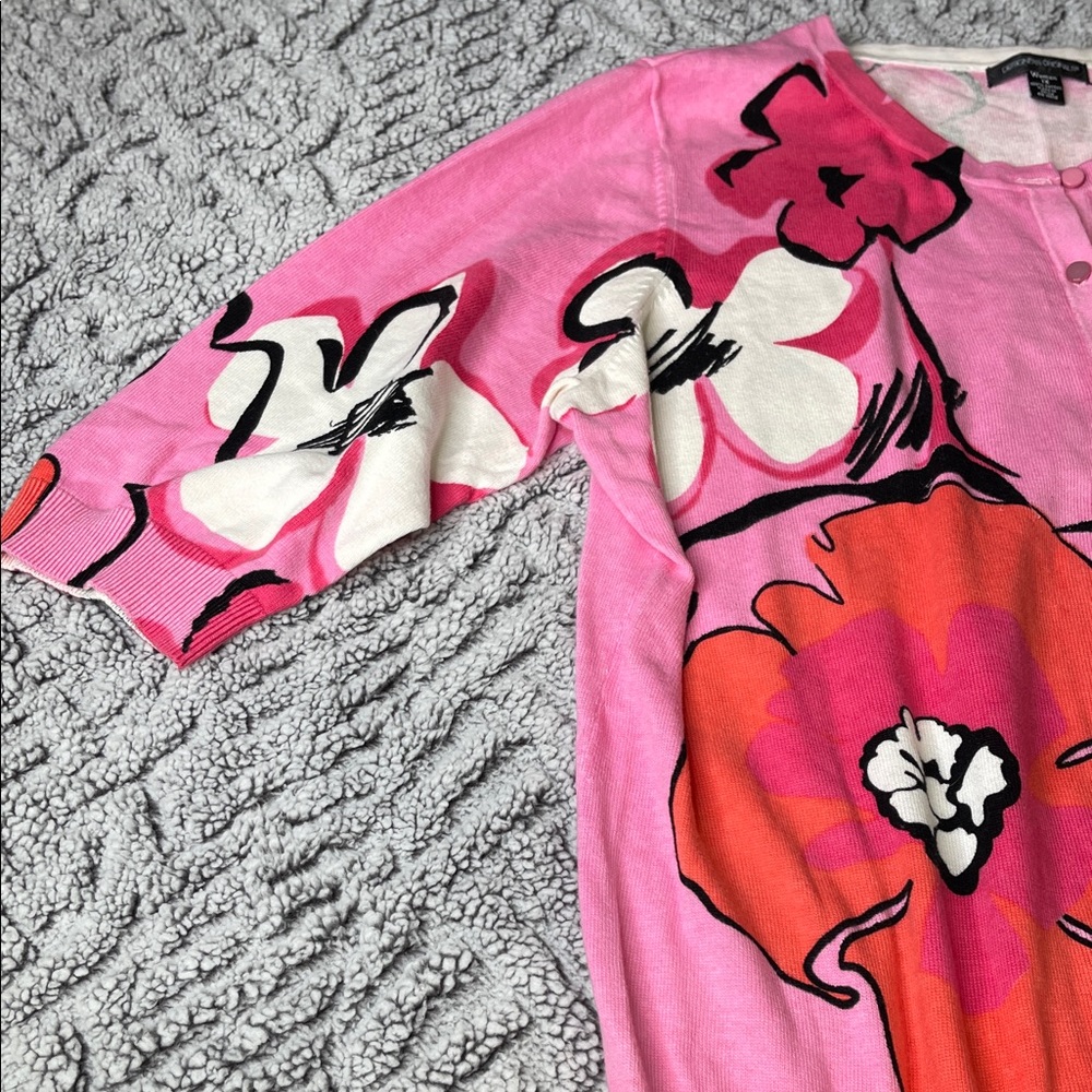Designers Originals Pink and Orange Floral Cardigan - Picture 4 of 6